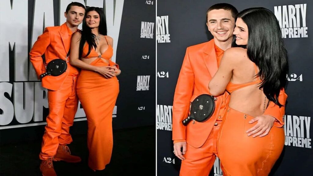 Kylie Jenner And Timothée Chalamet Wore Matching Orange Outfits
