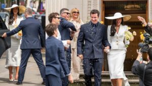 Dua Lipa wedding skirt suit